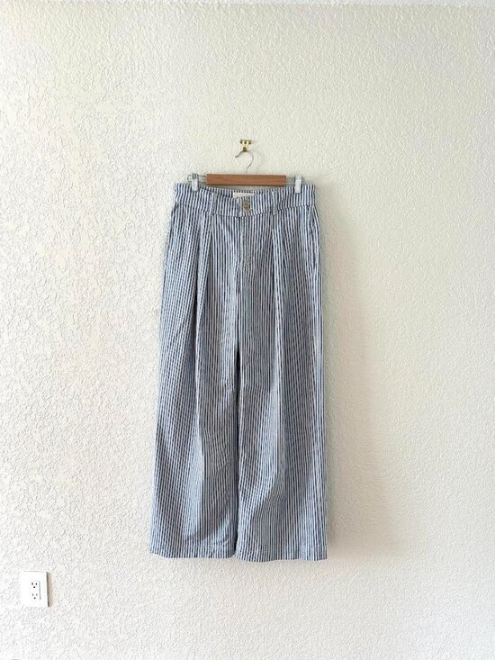 BODEN Brompton Wide leg Trousers Blue Stripe - Picture 10 of 13